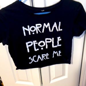 Normal people scare me crop top